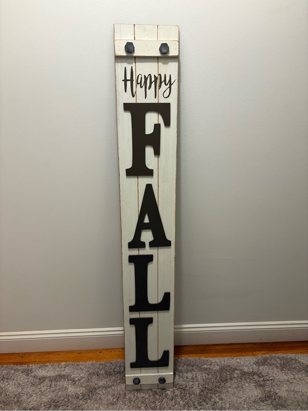 Ashland Cream and Brown 'Happy FALL' Vertical Wood Wall Sign